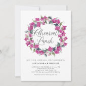 Lila Bougainvillea Wreath Probe Mittagessen Einladung (Vorderseite)