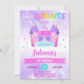 Lila Bounce House Einladung zum Geburtstag (Vorderseite)