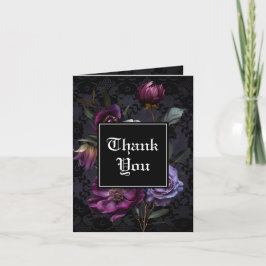 Lila Bouquet an der schwarzen Spitze | Foto Vielen Dankeskarte