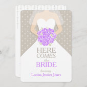 Lila Bouquet-Brautparty laden ein Einladung (Vorne/Hinten)