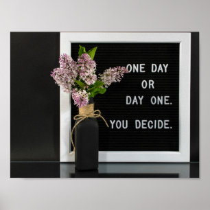 lila Bouquet mit inspirierendem Zitat Poster