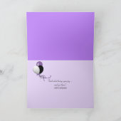 Lila-Bouquet mit roter Tulpe zum Geburtstag Karte (Innenseite)