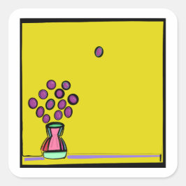 LILA BOUQUET QUADRATISCHER AUFKLEBER