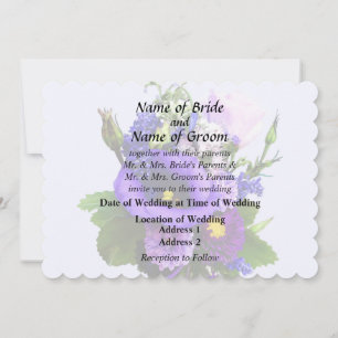 Lila Bouquet W Lilies und Delphinium Einladung