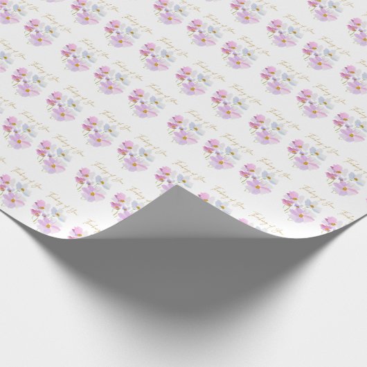 Lila Bouquet Wrapping Paper Geschenkpapier (Ecke)