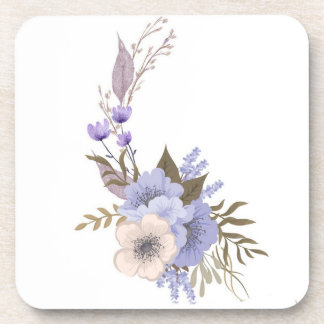 Lila Boutique-Stil floral Getränkeuntersetzer