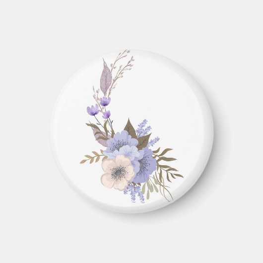 Lila Boutique-Stil floral Magnet (Vorne)