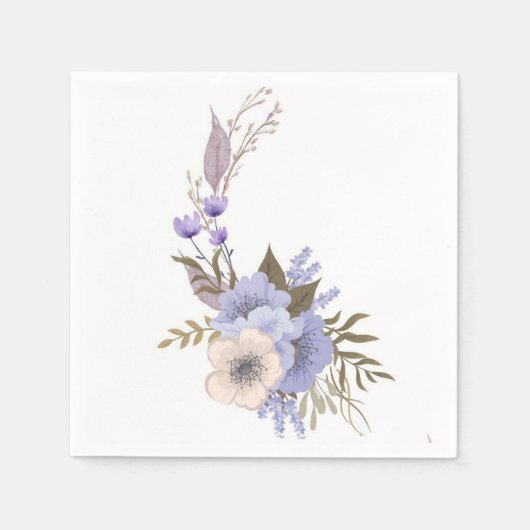 Lila Boutique-Stil floral  Serviette (Vorderseite)