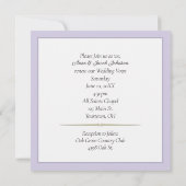 Lila Bow auf Hochzeitsreise Einladung (Rückseite)