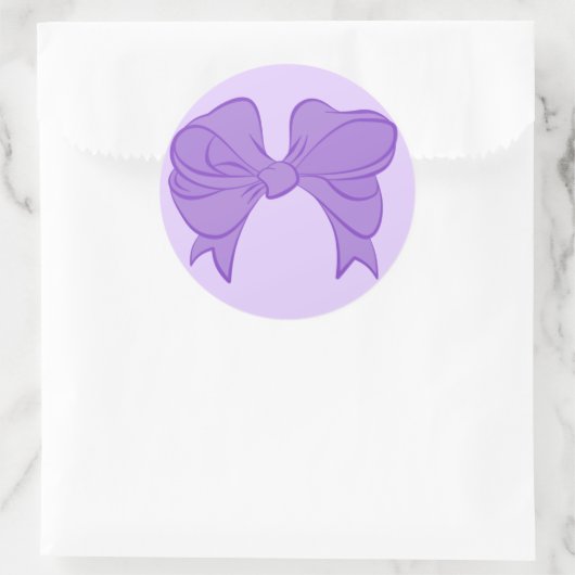 Lila Bow-Aufkleber Runder Aufkleber (Tasche)