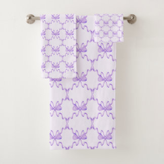 Lila Bow Badhandtuch Set