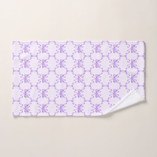 Lila Bow Badhandtuch Set (Handtuch)