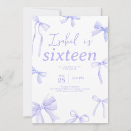 Lila Bow Birthday Einladung