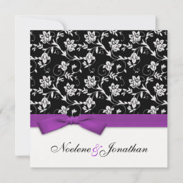 Lila Bow-Blume Einladung zur Hochzeit
