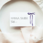 Lila Bow Coquette Das Brautparty des Knotens Platzkarte