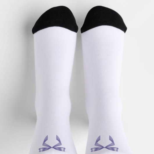 Lila Bow Coquette Design Totbeutel Socken (Oben)