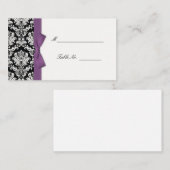 Lila Bow Damask Hochzeitsplätze Platzkarte (Vorne/Hinten)