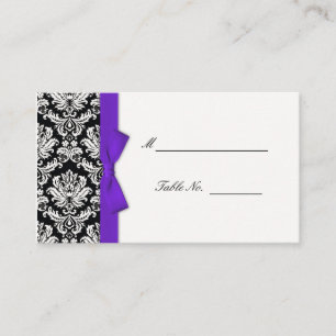 Lila Bow Damask Hochzeitsplätze Platzkarte