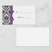 Lila Bow Damask Hochzeitsplätze Platzkarte (Vorne/Hinten)