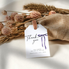 Lila Bow, der das Knot-Brautparty verbindet Danke Geschenkanhänger