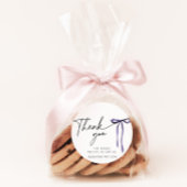 Lila Bow, der das Knot-Brautparty verbindet Danke Runder Aufkleber