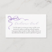 Lila Bow Girl Baby Custom Enclosure Card Begleitkarte (Vorderseite)