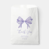 Lila Bow Girl Baby Dusche Vielen Dank Geschenktütchen (Vorderseite)