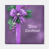 Lila Bow Holiday Magnet (Vorne)