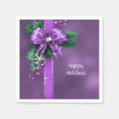 Lila Bow Holiday Napkin Serviette (Vorderseite)