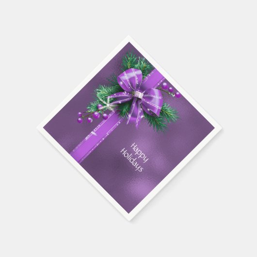 Lila Bow Holiday Napkin Serviette (Ecke)