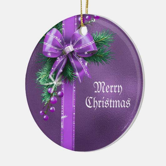 Lila Bow Holiday Ornament (Links)