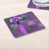 Lila Bow Holiday Paper Untersetzer (angewinkelt)