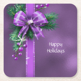 Lila Bow Holiday Paper Untersetzer