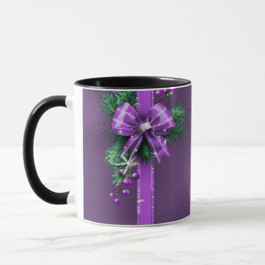 Lila Bow Holiday Tasse (Links)