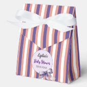 Lila Bow Lines Moderne Babydusche Geschenkschachtel (Vorderseite)
