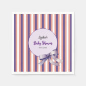 Lila Bow Lines Moderne Babydusche Serviette (Vorderseite)