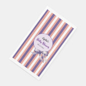 Lila Bow Lines Moderne Babydusche Serviette (Ecke)