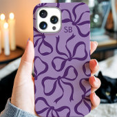 Lila Bow Monogramm Case-Mate iPhone Hülle