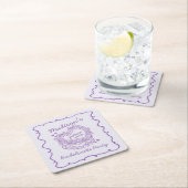 Lila Bow Retro Herz Coquette Bachelorette Rechteckiger Pappuntersetzer (Vor Ort)