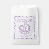 Lila Bow Retro Herz Coquette Cake Brautparty Geschenktütchen (Vorderseite)