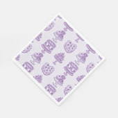 Lila Bow Retro Herz Coquette Cake Valentine Serviette (Ecke)