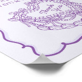 Lila Bow Retro Herz Coquette Kuchen Favoriten Zeic Poster (Ecke)