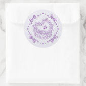 Lila Bow Retro Herz Coquette Kuchen Umschlag Runder Aufkleber (Tasche)