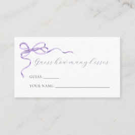 Lila Bow schätzt, wie viele Kisses Game Card Begleitkarte