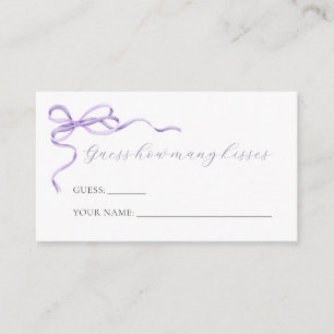 Lila Bow schätzt, wie viele Kisses Game Card Begleitkarte