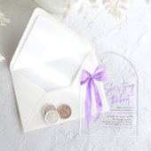 Lila Bow Sie bindet das Brautparty des Knotens Acryleinladungen