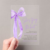 Lila Bow Sie bindet das Brautparty des Knotens Acryleinladungen (Insitu (Handheld))