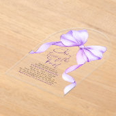 Lila Bow Sie bindet das Brautparty des Knotens Acryleinladungen (Ablage )