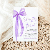 Lila Bow Sie bindet das Brautparty des Knotens Einladung