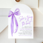 Lila Bow Sie bindet das Brautparty des Knotens Einladung